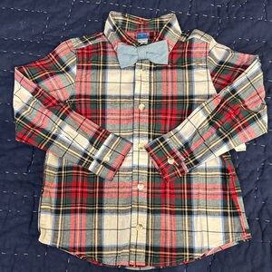 Old Navy Multicolor Plaid Kids Shirt with Bow Tie